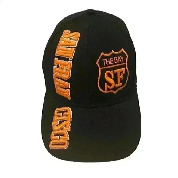 San Francisco baseball Cap Orange and Black Embroidered Adjustable - Picture 1 of 7